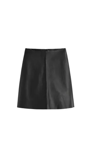 Leather Skirt - Black