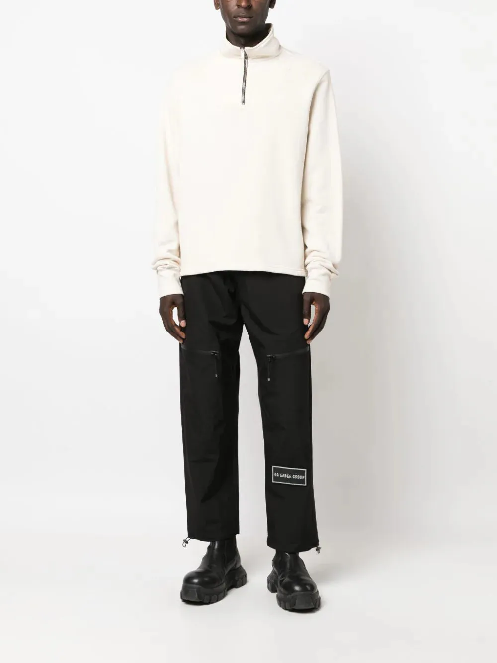 Logo-Patch Straight-Leg Trousers