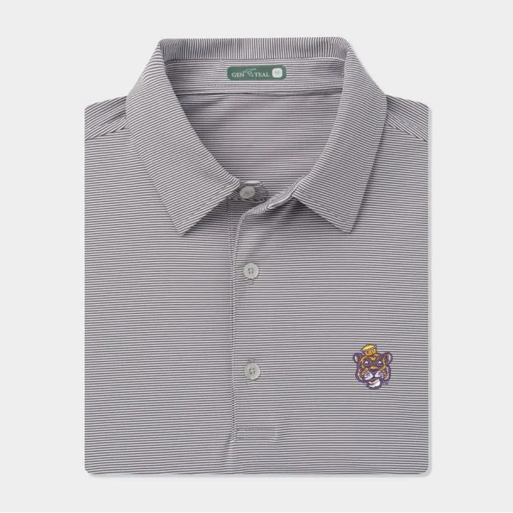 LSU Vault Pinstripe Performance Polo