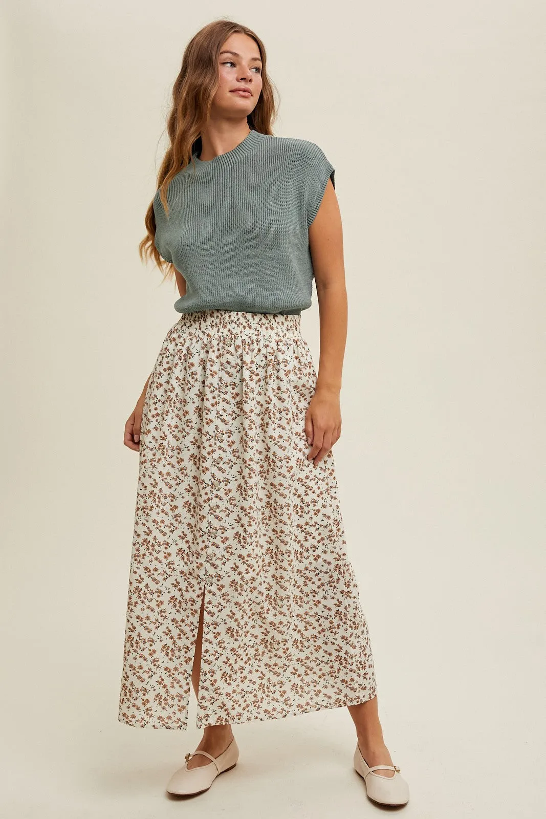 Mock Neck Sweater Top - Mint