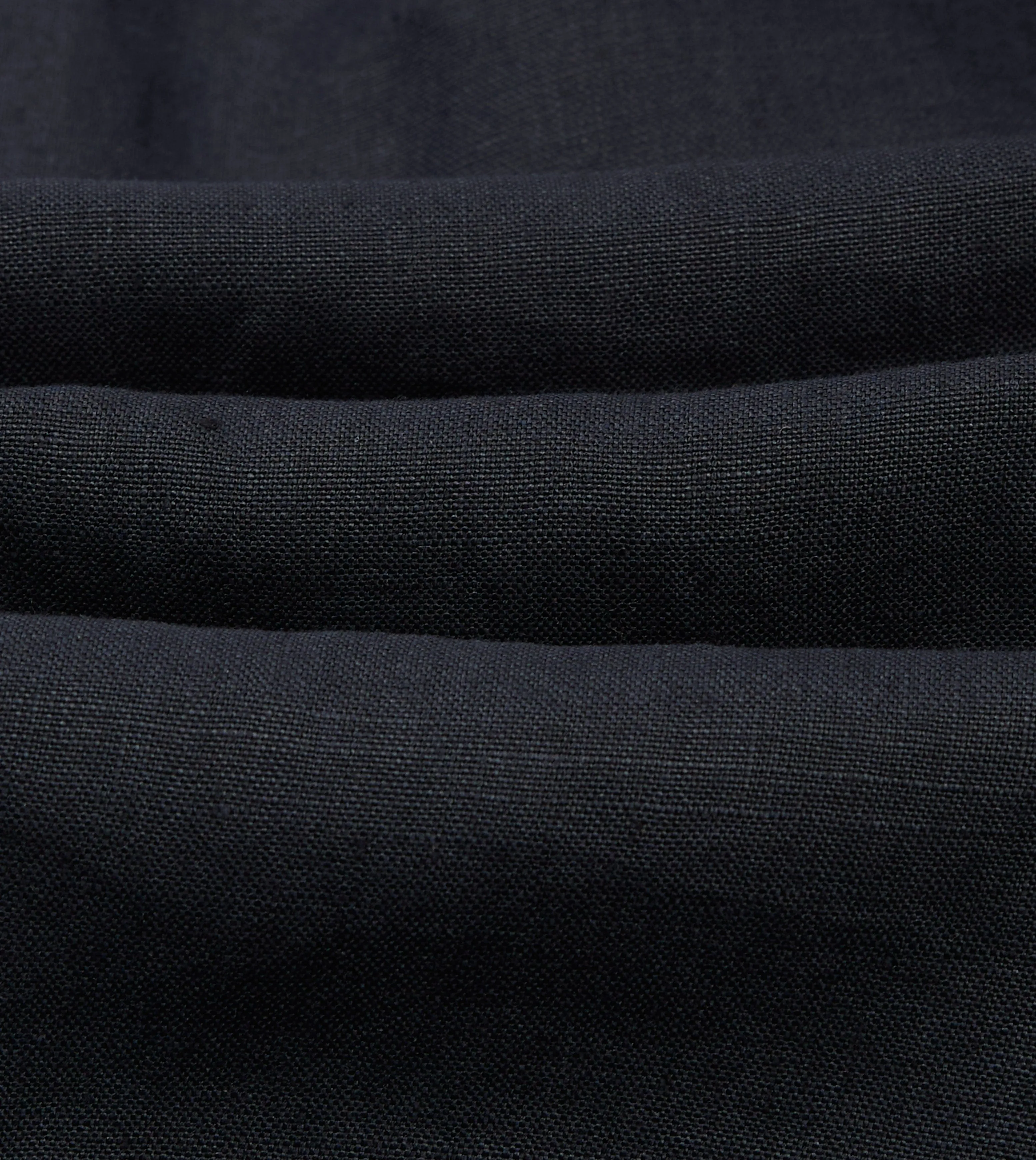 Navy Linen Double-Breasted Tailored Jacket