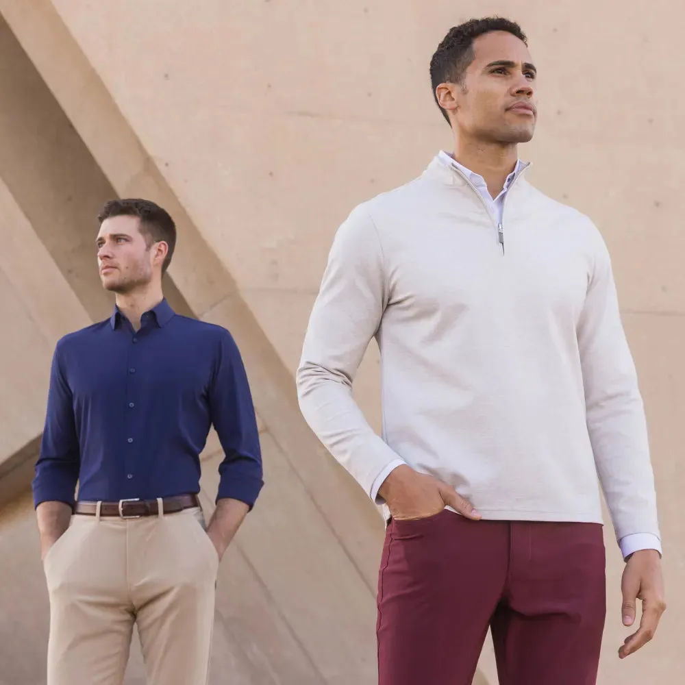 Navy Solid Leeward Dress Shirt - No Tuck | Mizzen   Main
