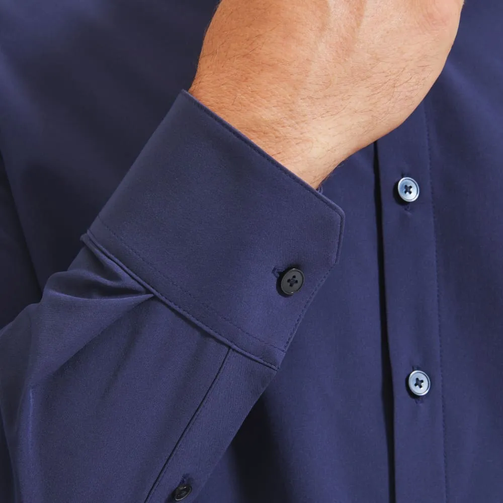 Navy Solid Leeward Dress Shirt - No Tuck | Mizzen   Main