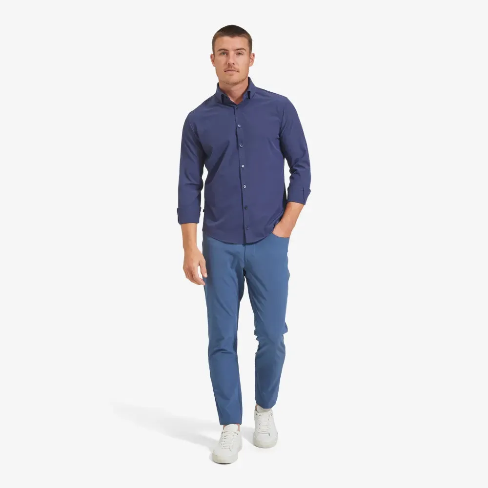 Navy Solid Leeward Dress Shirt - No Tuck | Mizzen   Main