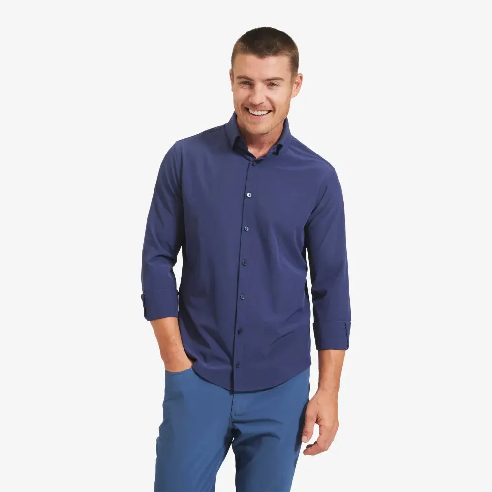 Navy Solid Leeward Dress Shirt - No Tuck | Mizzen   Main