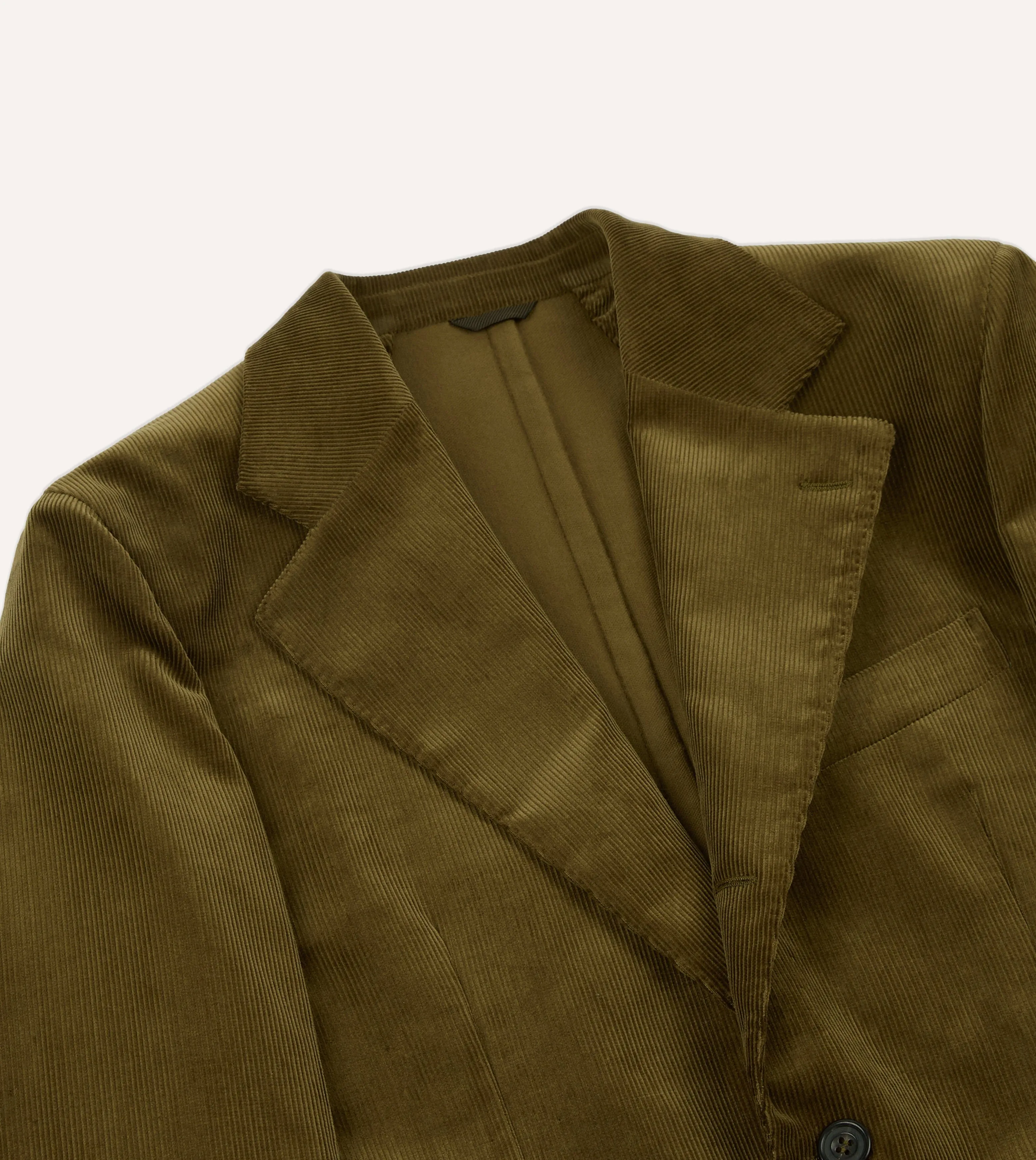 Olive Green Mid-Wale Cotton Corduroy TailoredJacket