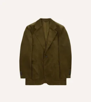 Olive Green Mid-Wale Cotton Corduroy TailoredJacket