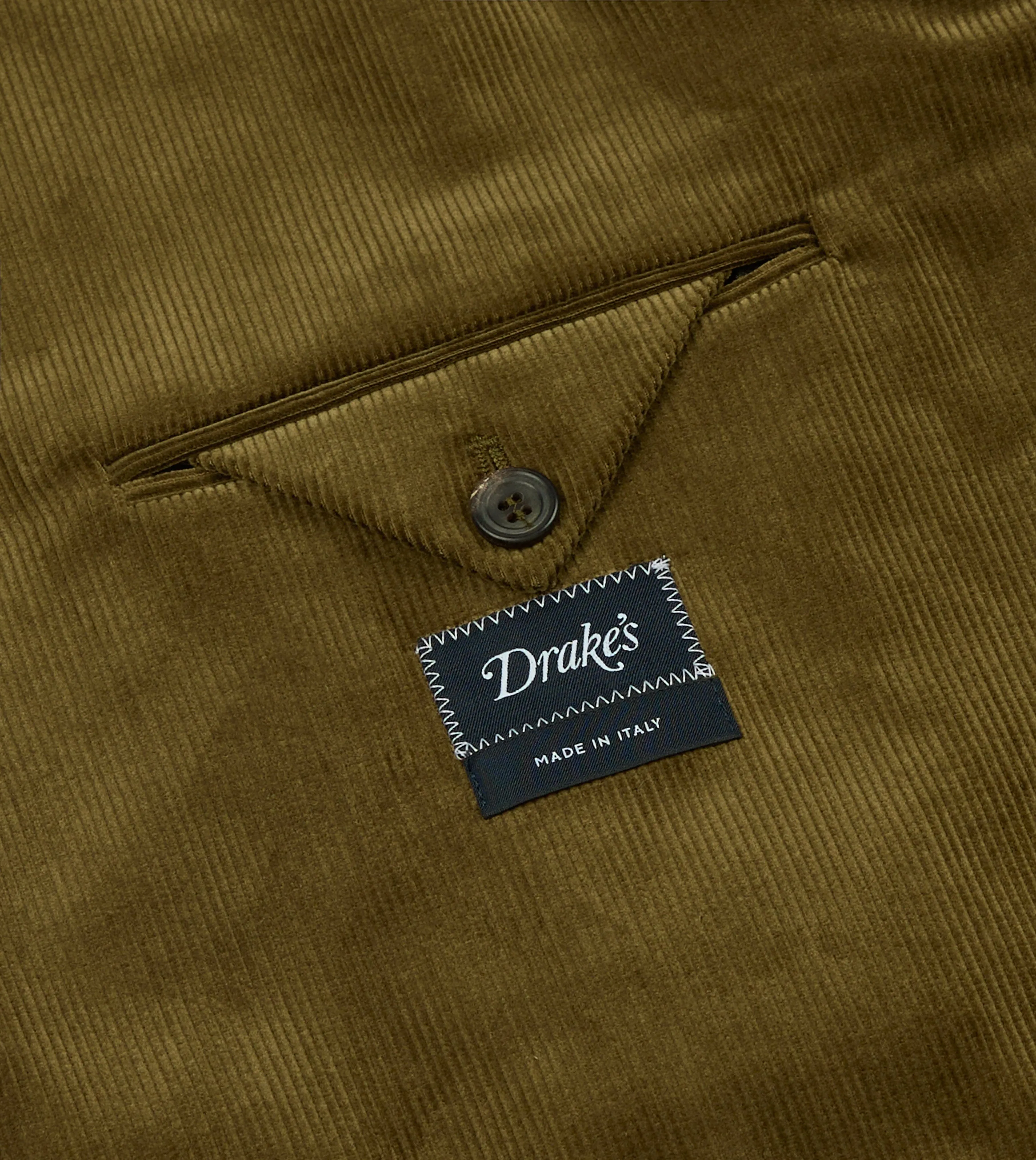 Olive Green Mid-Wale Cotton Corduroy TailoredJacket