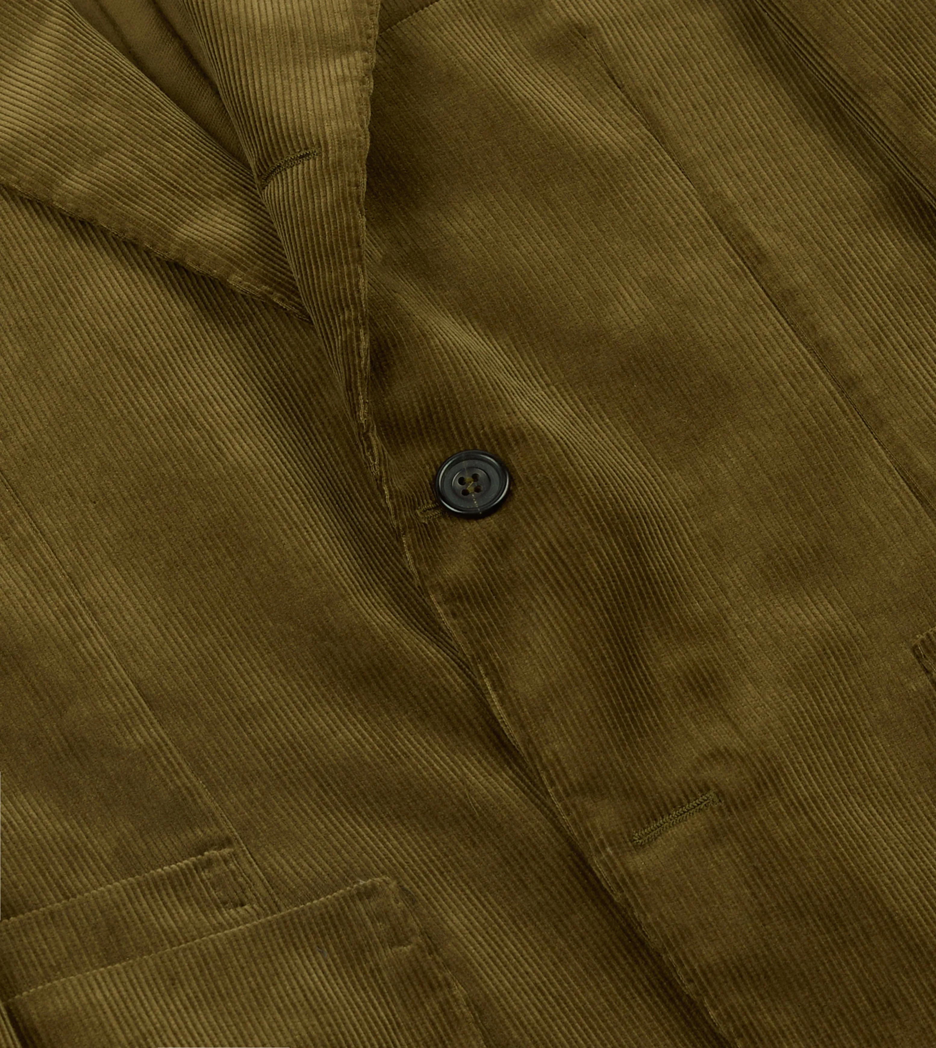 Olive Green Mid-Wale Cotton Corduroy TailoredJacket