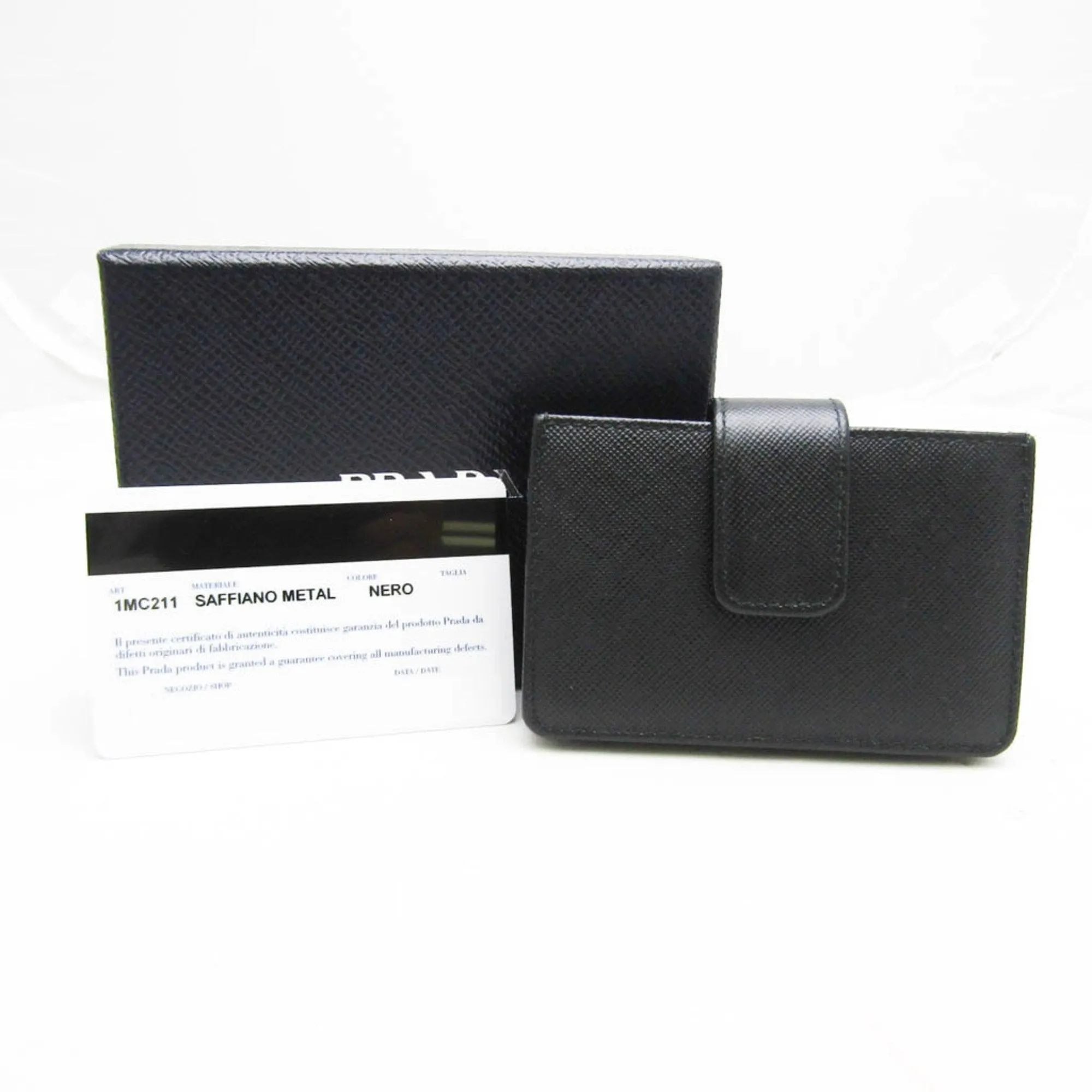 Prada Saffiano Black Leather Accessories