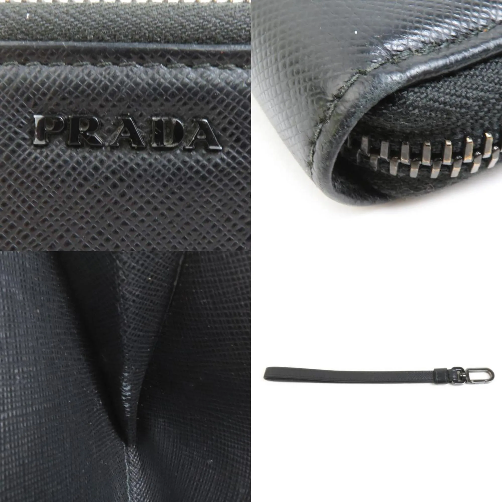 Prada Saffiano Black Leather Accessories