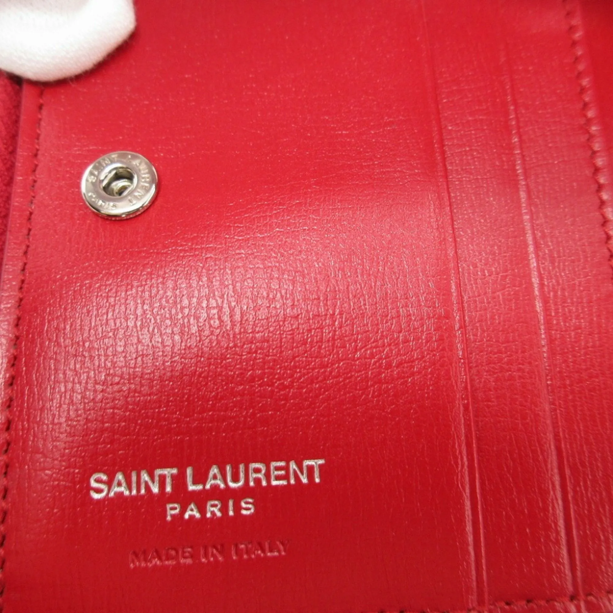 Saint Laurent Red Leather Accessories