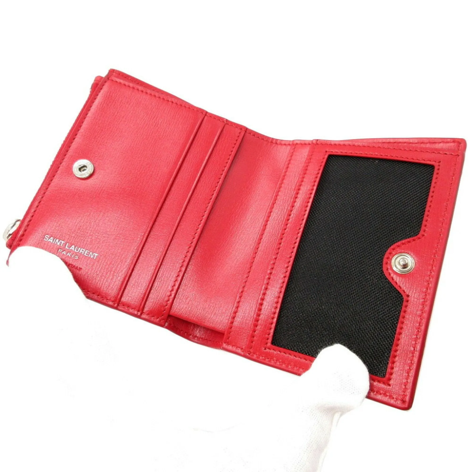 Saint Laurent Red Leather Accessories