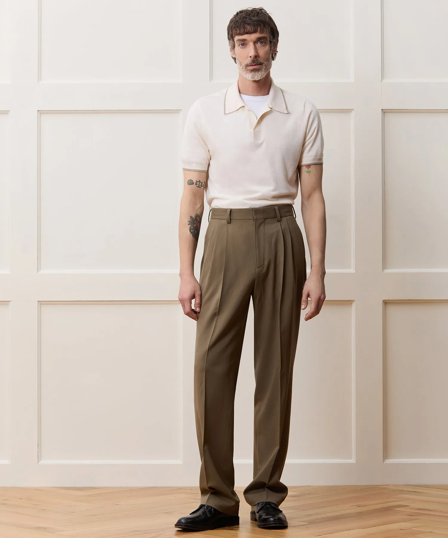 Silk-Cashmere Tipped Sweater Polo