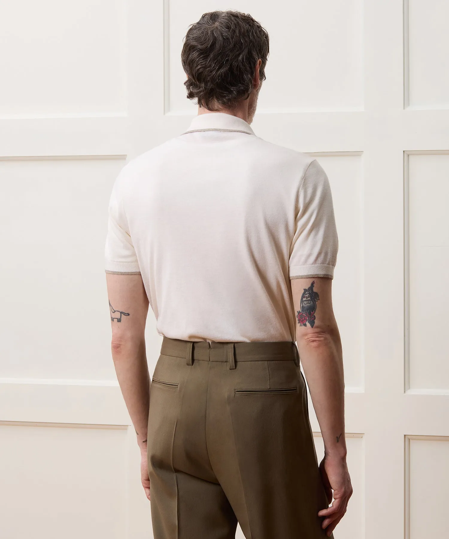 Silk-Cashmere Tipped Sweater Polo