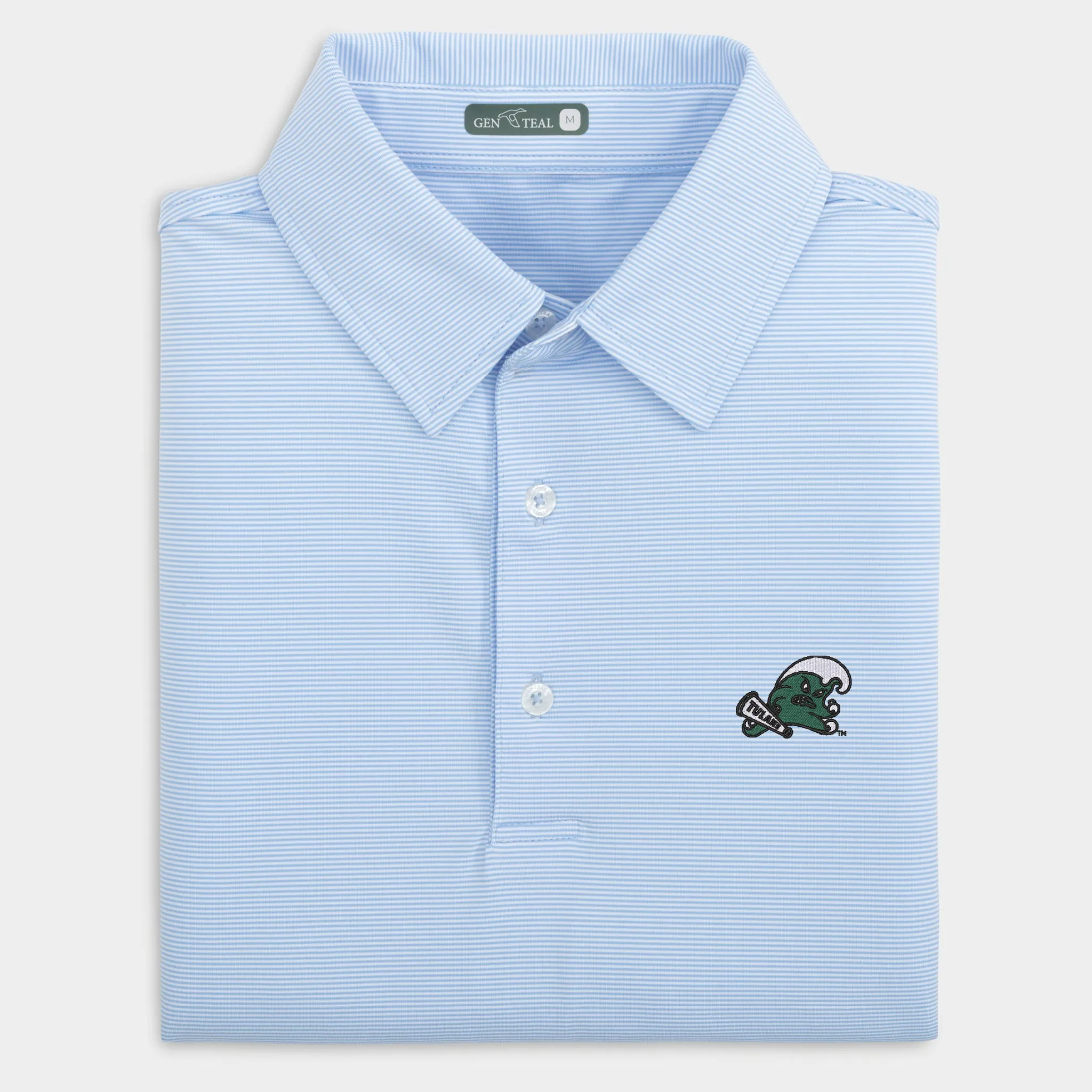 Tulane Pinstripe Performance Polo