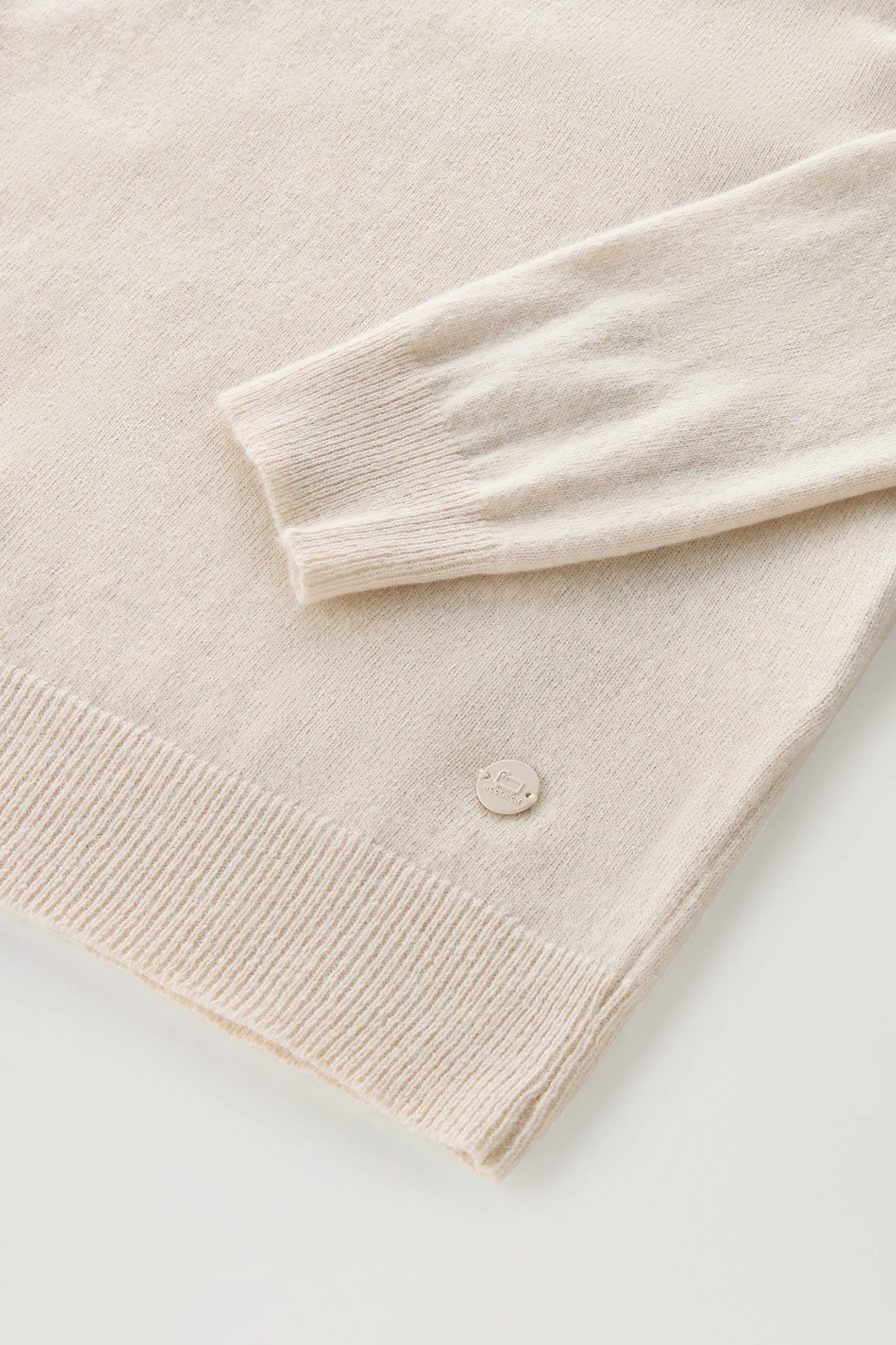 Turtleneck Sweater in Wool Blend Milky Cream