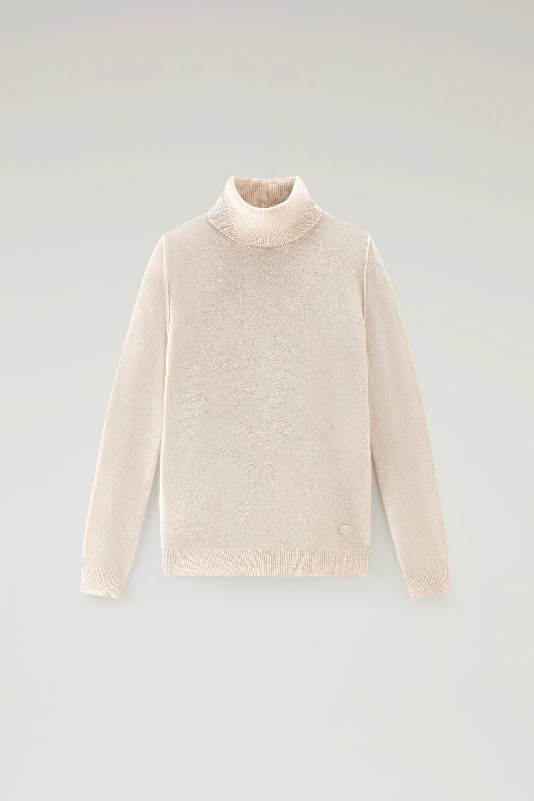 Turtleneck Sweater in Wool Blend Milky Cream