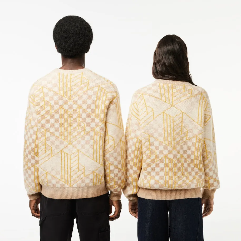 Unisex Monogram Alpaca Sweater Brown / White / Yellow