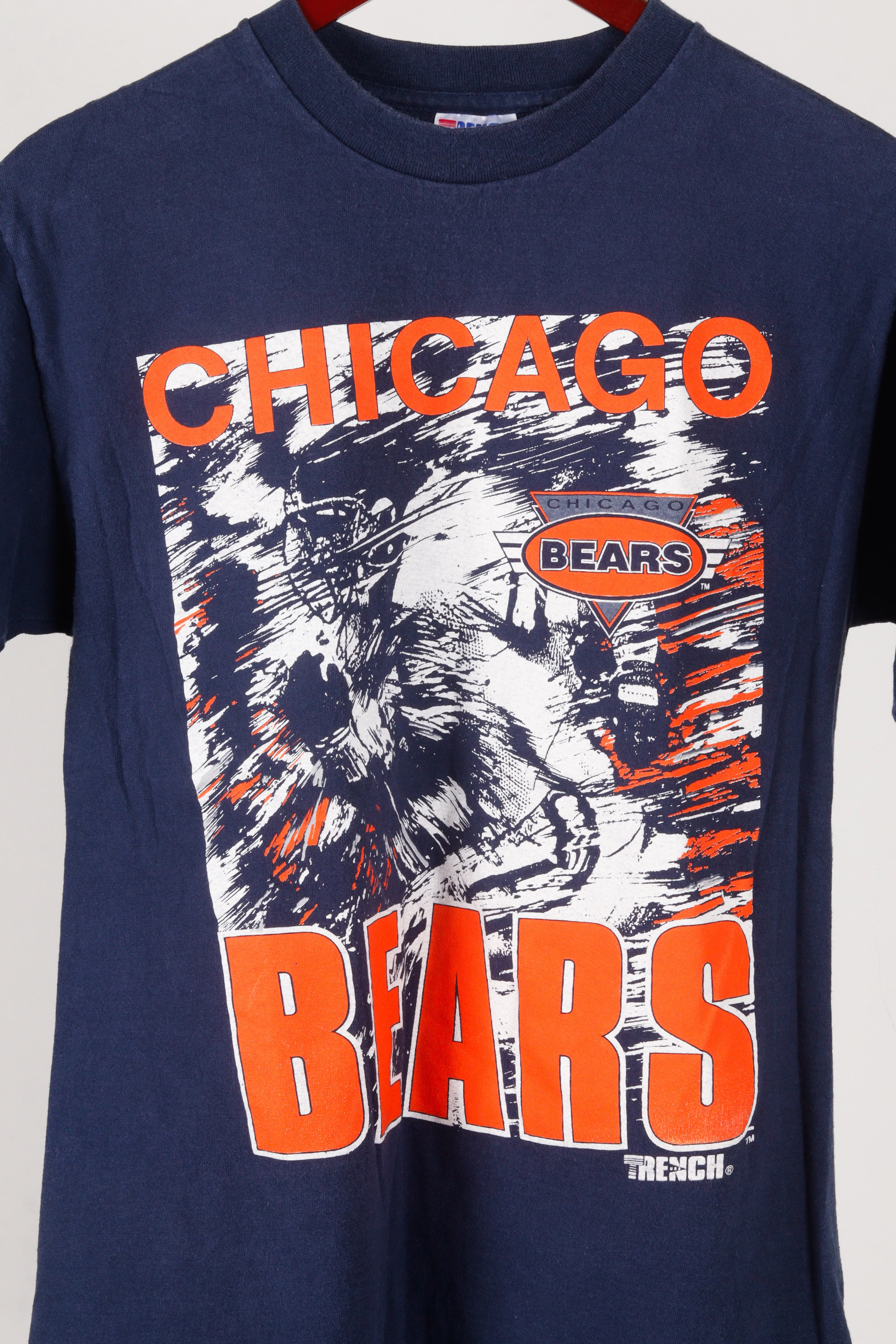 Vintage 90's Chicago Bears 'Player Motion Graphic' T-Shirt Navy