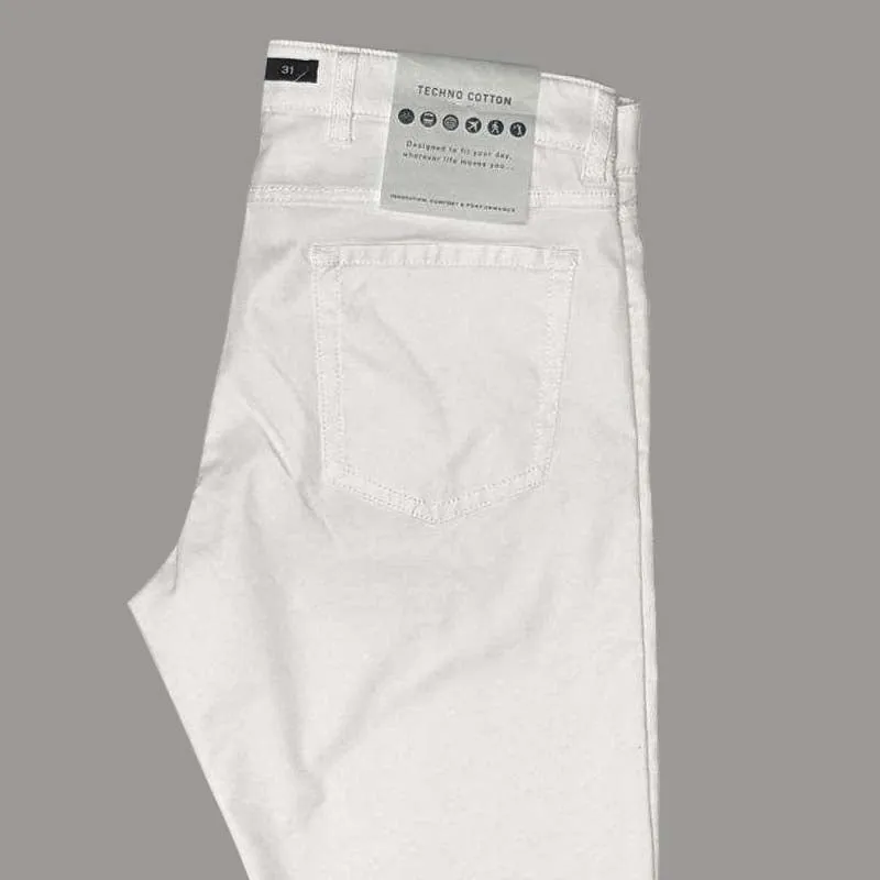 White Techno Gab Pant - Crescent Fit | Ballin